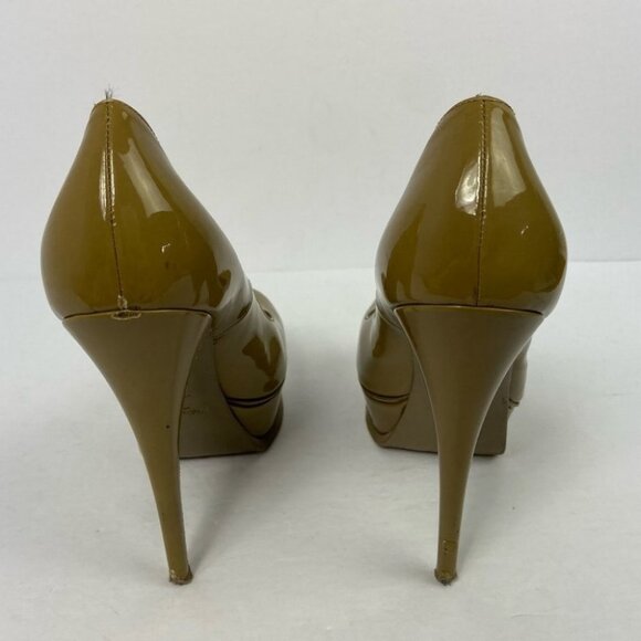 YSL Yves Saint Laurent Patent Leather Platform Pumps Size 8 YSL 5" Stiletto Heel - Picture 7 of 16
